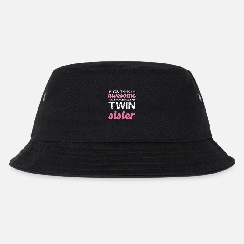 Zwillingsschwester Spruch T-Shirt - Kinder Bucket Hat - Schwarz