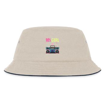 Retro 90s Girl Boombox Style - Kids’ Bucket Hat - ecru/navy - Front