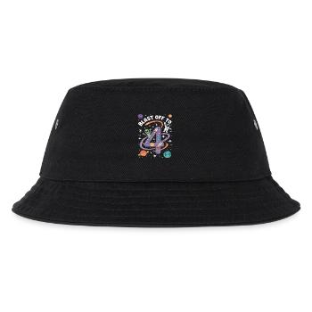 Departure into space 4th birthday children's birthday party - Kids’ Bucket Hat - black - Front