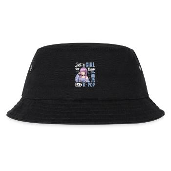 Just A Girl Who Loves Anime And K-Pop - Kids’ Bucket Hat - black - Front