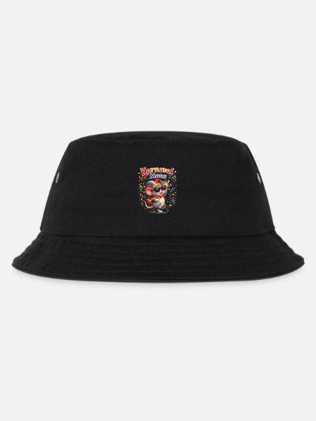 Karneval Maus Damen Süßes Fasching Kostüm - Kinder Bucket Hat - Schwarz
