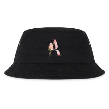 Monogramm Ein Pastellblume - Kinder Bucket Hat - Schwarz - Vorne