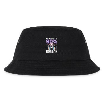 My Playlist Is 90 Percent Korean - Kinder Bucket Hat - Schwarz - Vorne