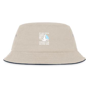 Surfing Surfboarder Bodyboarder - Kids’ Bucket Hat - ecru/navy - Front