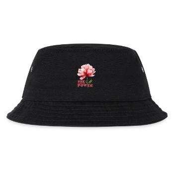 She Blooms With Power - Kinder Bucket Hat - Schwarz - Vorne