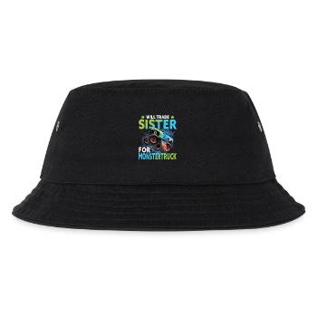 Monstertruck Geschwister Lustiger Spruch - Kinder Bucket Hat - Schwarz - Vorne