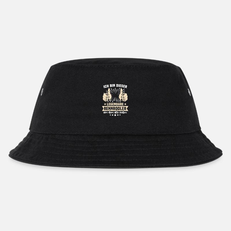 Rennrodler Sprüche - Kinder Bucket Hat - Schwarz