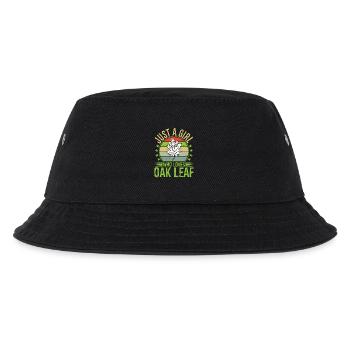 Just A Girl Who Loves Oak Leaf  - Kinder Bucket Hat - Schwarz - Vorne