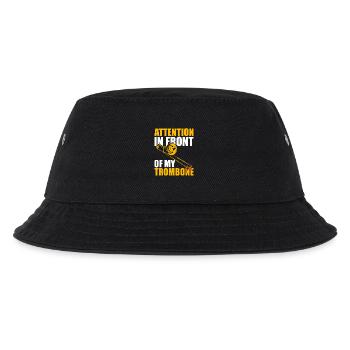 Attention Posaune Posaunenspieler Posaunist - Kinder Bucket Hat - Schwarz - Vorne