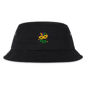 Karneval Masken mit Sternen & bunten Federn - Kinder Bucket Hat - Schwarz - Vorne