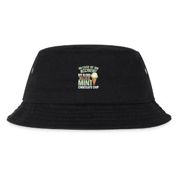 Minz-Schokoladen-Chip-Geschmack Waffelkegel Minze - Kinder Bucket Hat - Schwarz - Vorne