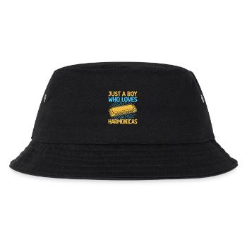 Funny Harmonica Player Just A Boy Who Loves - Kids’ Bucket Hat - black - Front