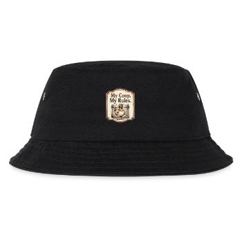 My Coop My Rules Lustige Henne Bauernhof Humor - Kinder Bucket Hat - Schwarz - Vorne