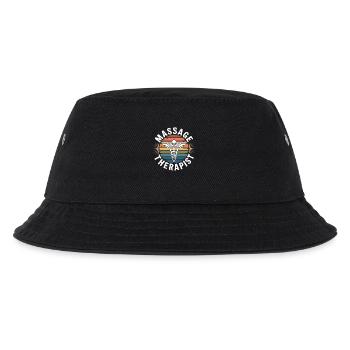 Vintage Regenbogen Massage - Kinder Bucket Hat - Schwarz - Vorne