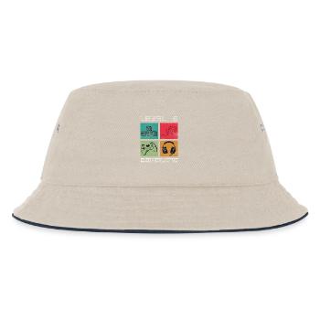 Level 6 freigeschaltet - Kinder Bucket Hat - Natur/Navy - Vorne