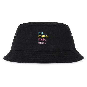 Mama Mom Bruh in Pastell Typografie - Kinder Bucket Hat - Schwarz - Vorne