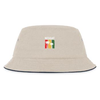 Reggae Palm Trees in Rasta Color Block - Kids’ Bucket Hat - ecru/navy - Front
