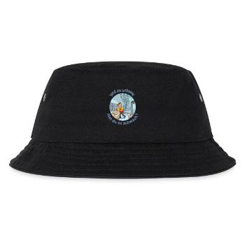 DHL Bote mit Katzenstreu XXL Lieferspaß Cartoon - Kinder Bucket Hat - Schwarz - Vorne