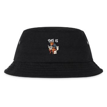 This Is Bull – lustiger Bulle auf der Toilette – Grafik - Kinder Bucket Hat - Schwarz - Vorne