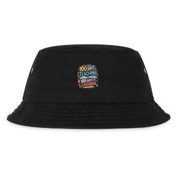 100 Tage Lehren Lernen - Kinder Bucket Hat - Schwarz - Vorne