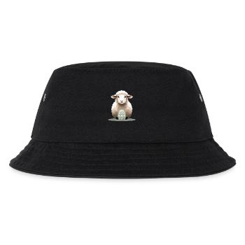 Kuscheliges Lamm mit Osterei - Kinder Bucket Hat - Schwarz - Vorne