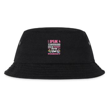 Sprich 4 Sprachen Lustiger Apotheker - Kinder Bucket Hat - Schwarz - Vorne