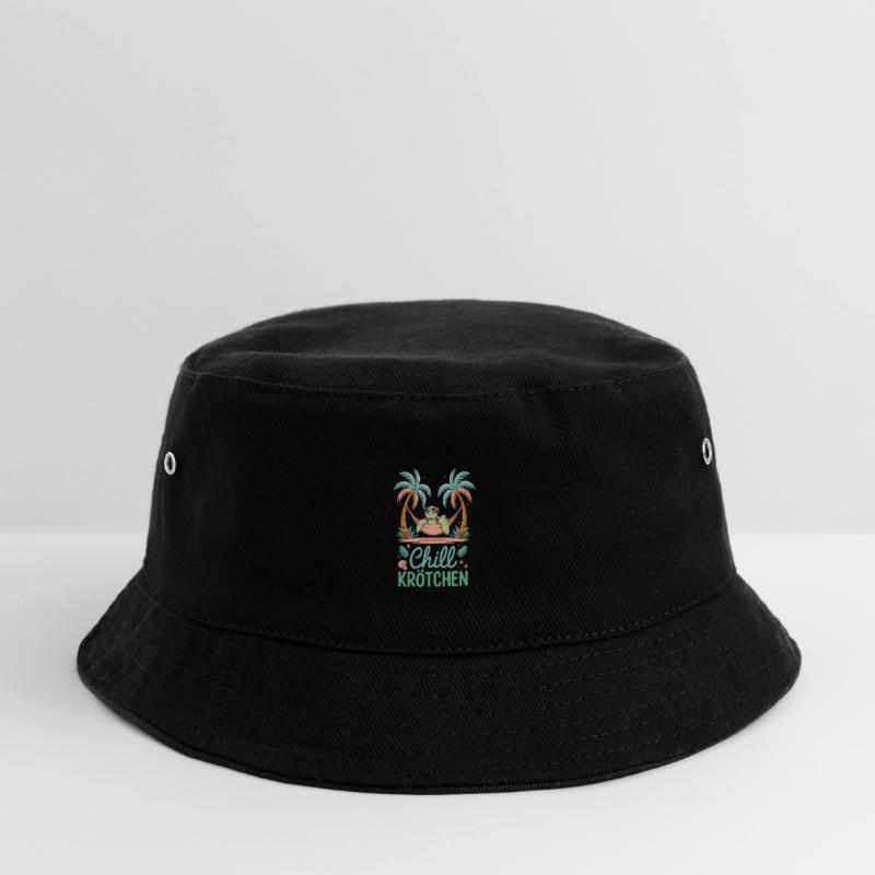 Chill Toad Cool Turtle In Hammock Kids’ Bucket Hat