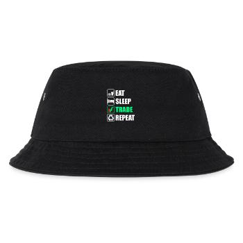 Eat sleep trade repeat Aktienmarkt Börse Trader - Kinder Bucket Hat - Schwarz - Vorne