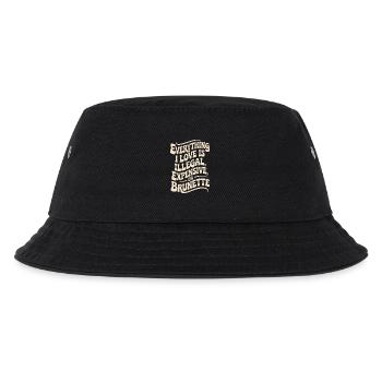 Everything I Love Is Illegal Expensive Or Brunette - Kinder Bucket Hat - Schwarz - Vorne