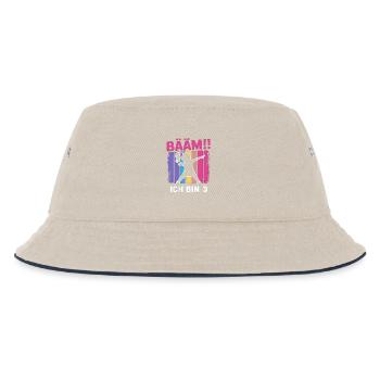 Bääm J’ai 3 ans de fille qui fait le dab, 3e anniversaire - Bob Enfant - blanc cassé/bleu marine - Devant