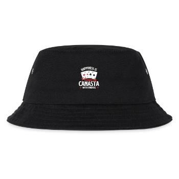 Glück beim Canasta mit Freunden spielen - Kinder Bucket Hat - Schwarz - Vorne