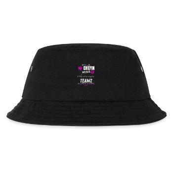 Stolze Chefin wahnsinniges Team Chefin Geschenke - Kinder Bucket Hat - Schwarz - Vorne