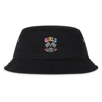 Autorennen Sprüche Mädchen Rennwagen Geschenk - Kinder Bucket Hat - Schwarz - Vorne