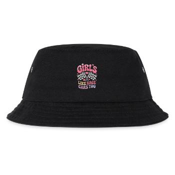 Autorennen Sprüche Mädchen Rennwagen Geschenk  - Kinder Bucket Hat - Schwarz - Vorne
