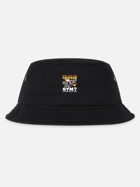 Warum ging das Huhn ins Gym Pecks Witz - Kinder Bucket Hat - Schwarz