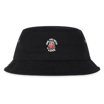 Eulen Owl You Need Is Love Eule Liebe Valentinstag - Kinder Bucket Hat - Schwarz - Vorne