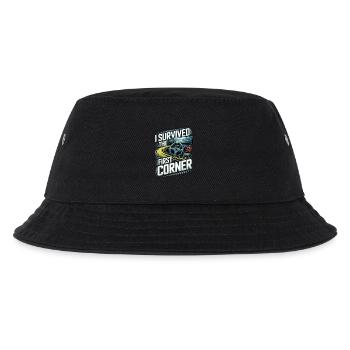 Ich habe die erste Kurve überlebt - Kinder Bucket Hat - Schwarz - Vorne