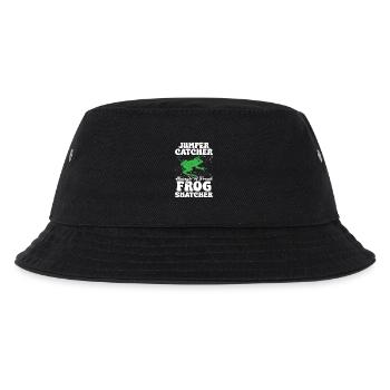 Frog Catcher Jumper Catcher Always A Proud Frog - Kinder Bucket Hat - Schwarz - Vorne