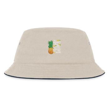 Be A Pineapple Stand Tall Wear A Crown Quote Art - Kinder Bucket Hat - Natur/Navy - Vorne