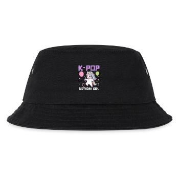 K Pop Birthday Girl - Kinder Bucket Hat - Schwarz - Vorne