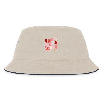 Flitterwochen-Vibes Neue Bräute Hochzeit gerade verheiratet - Kinder Bucket Hat - Natur/Navy - Vorne