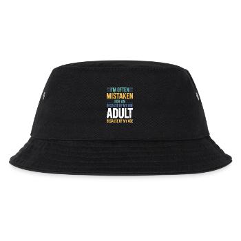Spruch jung aussehen Alter Humor lustig Geschenk - Kinder Bucket Hat - Schwarz - Vorne