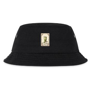 Ruhe in Pulverform | Matcha Vintage - Kinder Bucket Hat - Schwarz - Vorne