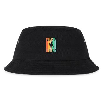 Reiten Pferdeliebhaber Reiterhof Pferde - Kinder Bucket Hat - Schwarz - Vorne