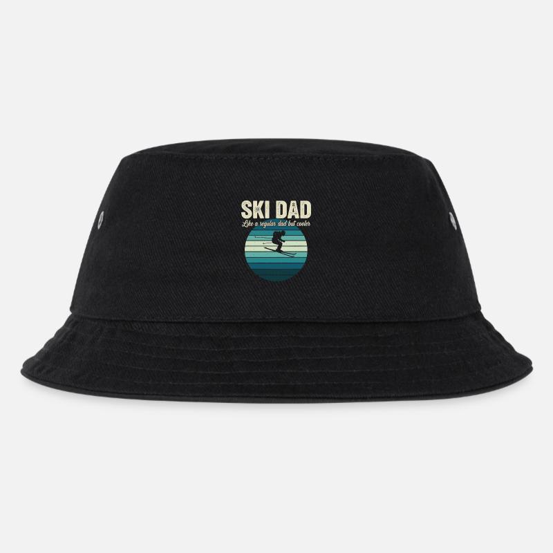 Lustiger Ski-Vater-Skifahrer - Kinder Bucket Hat - Schwarz