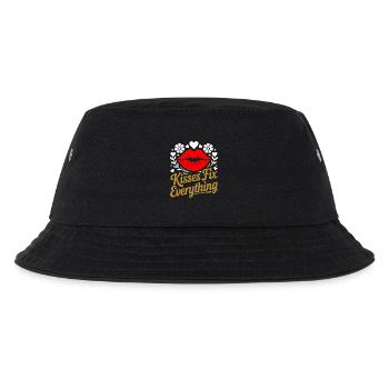 Kisses heal everything - Kids’ Bucket Hat - black - Front