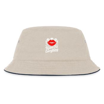 Kisses heal everything - Kids’ Bucket Hat - ecru/navy - Front