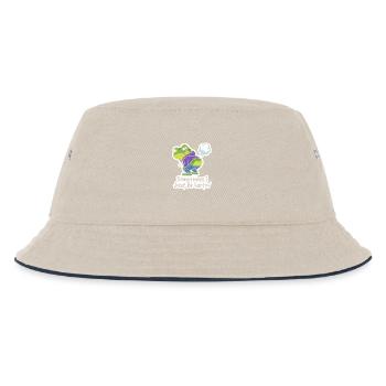 Kicherfrosch Hoodie Spruch - Kinder Bucket Hat - Natur/Navy - Vorne