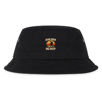 Beep hören tief graben | Sondeln Schatzsuche - Kinder Bucket Hat - Schwarz - Vorne