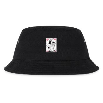 Karmesinroter Bogenschütze in Tinte - Kinder Bucket Hat - Schwarz - Vorne